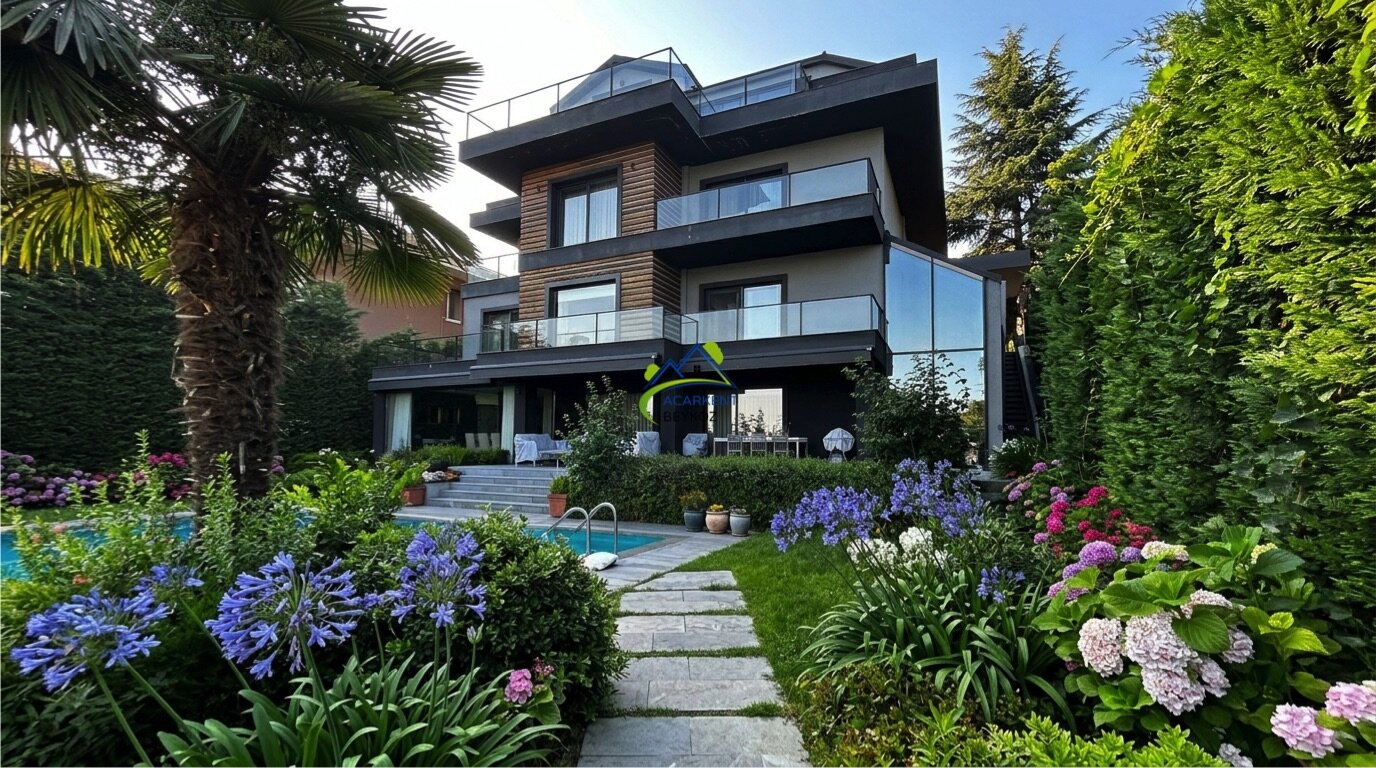 Acarkent'te Güneydoğu Cepheli Modern Mimarili Masrafsız C Tipi Villa