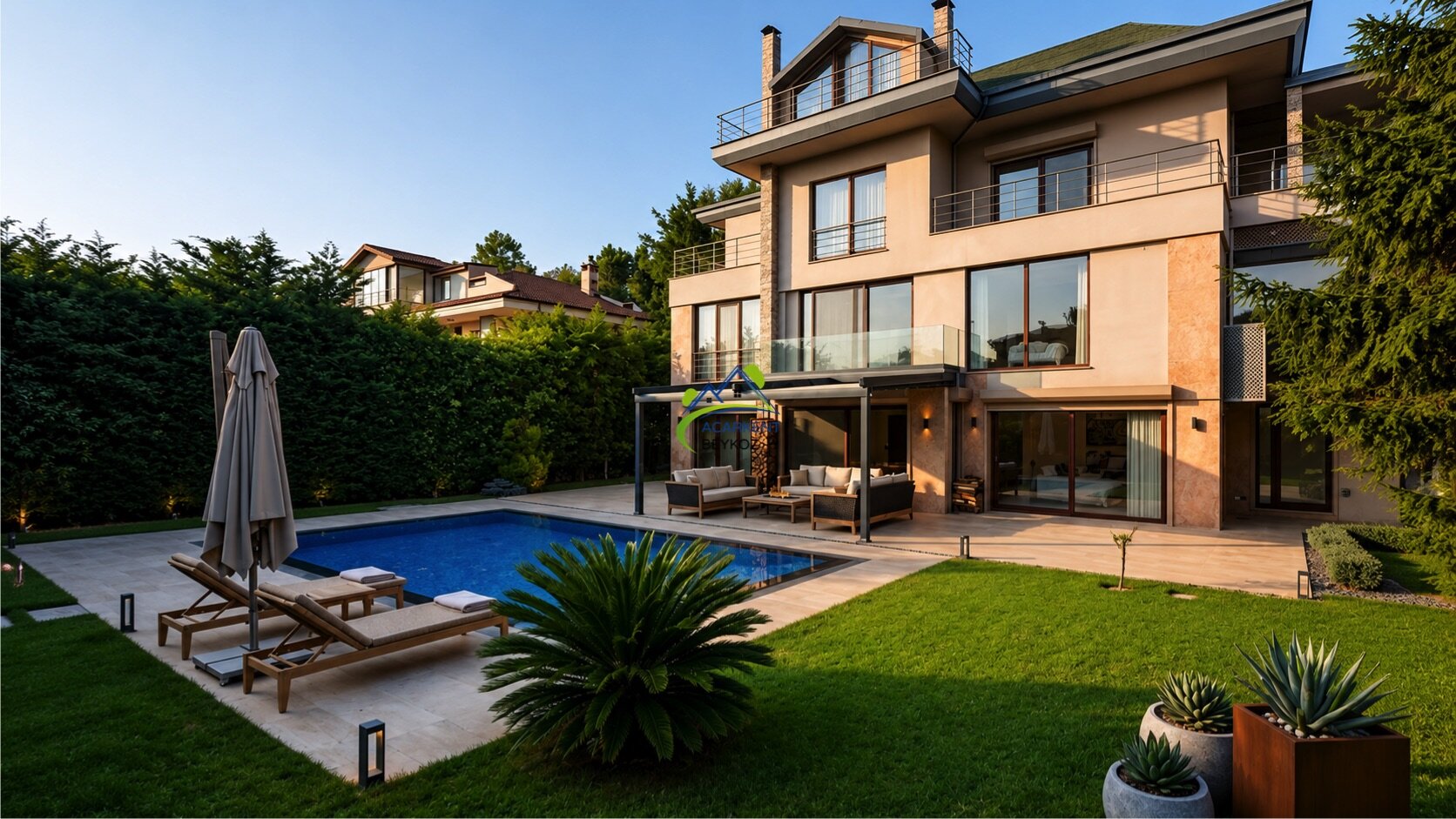 Acarkent'te Oturuma Hazır Masrafsız Satılık Villa
